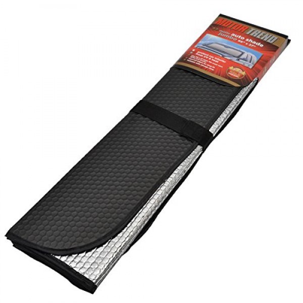 AS-312-BK: MOTOR TREND MATTE JUMBO AUTO SHADE - BLACK - BDK USA