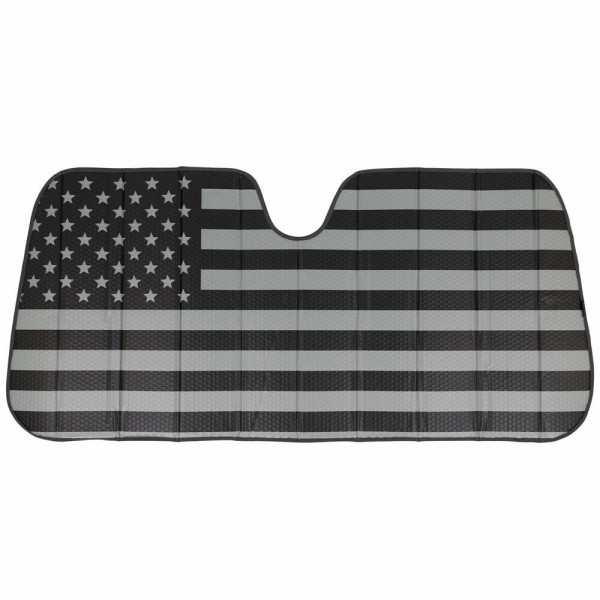 AS-784: MOTOR TREND  JUMBO AUTO SHADE - BLACK FLAG - BDK USA