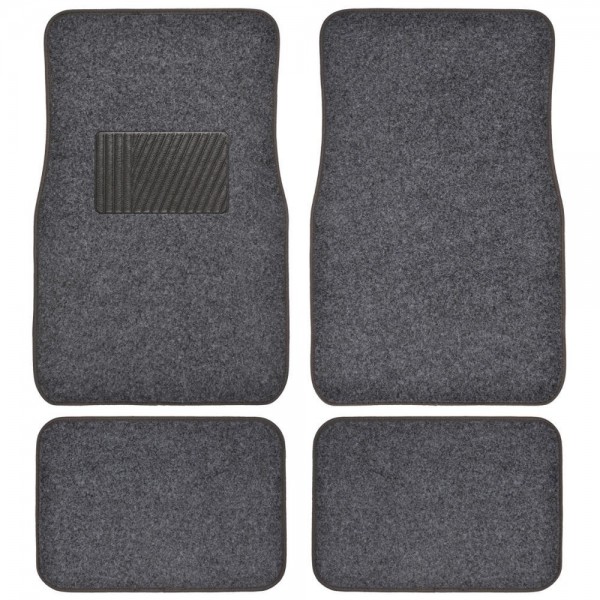 MT-120-MG: MOTOR TREND® INTERLOCK CARPET FLOOR MAT 4 PC. SET - MEDIUM GRAY - BDK USA