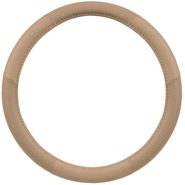 SW-809-BG: MOTOR TREND BEIGE PERFORATED STEERING WHEEL COVER – BEIGE – MEDIUM – BDK USA