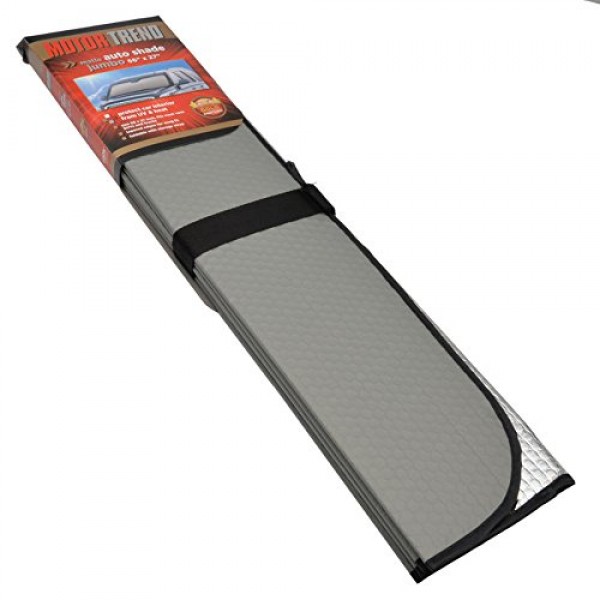 AS-312-GR: MOTOR TREND MATTE JUMBO AUTO SHADE - GRAY - BDK USA