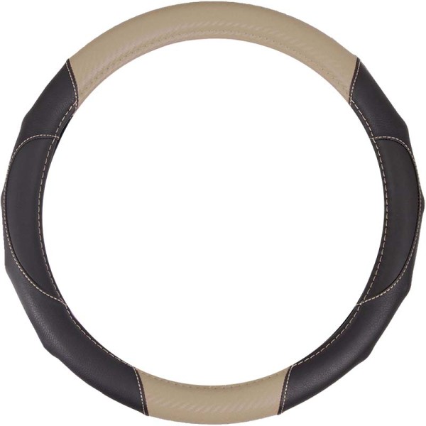 SW-712-BG: CARBON FIBER MEDIUM STEERING WHEEL COVER – BEIGE – MEDIUM – BDK USA