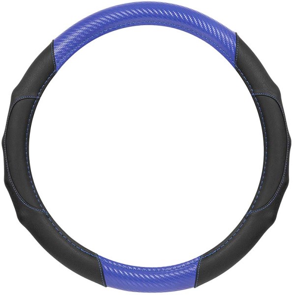 SW-712-BL: CARBON FIBER MEDIUM STEERING WHEEL COVER – BLUE – MEDIUM – BDK USA