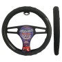 MAJ-251: CARBON FIBER STEERING WHEEL COVER - BLACK/BLACK - MEDIUM - MAJIC PRODUCTS INC