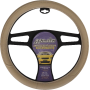 MAJ-302: LEATHERETTE STEERING WHEEL COVER - BEIGE - SMALL - MAJIC PRODUCTS INC