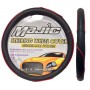 MAJ-332: SPORTS TRIM STEERING WHEEL COVER - BLACK/RED - LARGE - MAJIC PRODUCTS INC