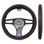 MAJ-353: DOUBLE WOOD ODORLESS STEERING WHEEL COVER - BLACK - MEDIUM - MAJIC PRODUCTS INC