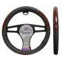 MAJ-365: ODORLESS WOOD GRAIN STEERING WHEEL COVER - GRAY/WOOD - MEDIUM - MAJIC PRODUCTS INC