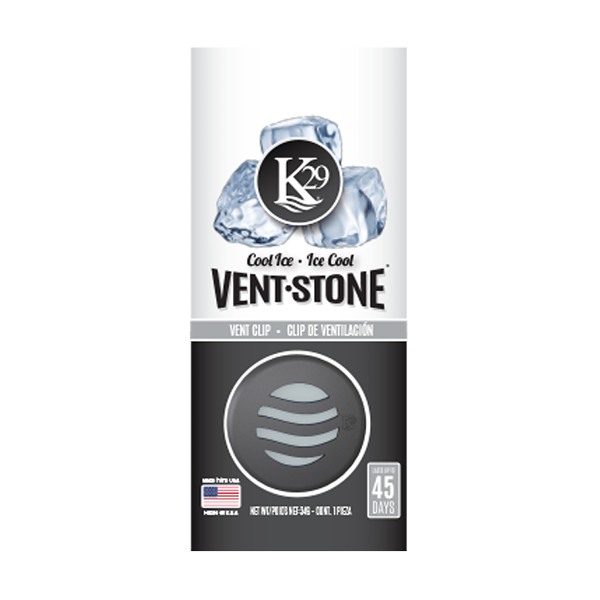 ST24085: K29 VENT STONE AIR FRESHENER - COOL ICE - STERLING TEAL