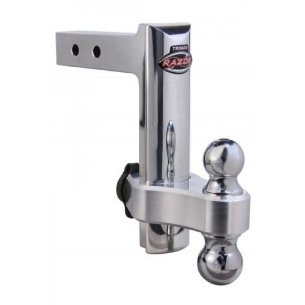 TRZ8AL: 8" RAZOR™ LOCKING ALUMINUM ADJUSTABLE HITCH WITH DUAL TOW BALL - TRIMAX